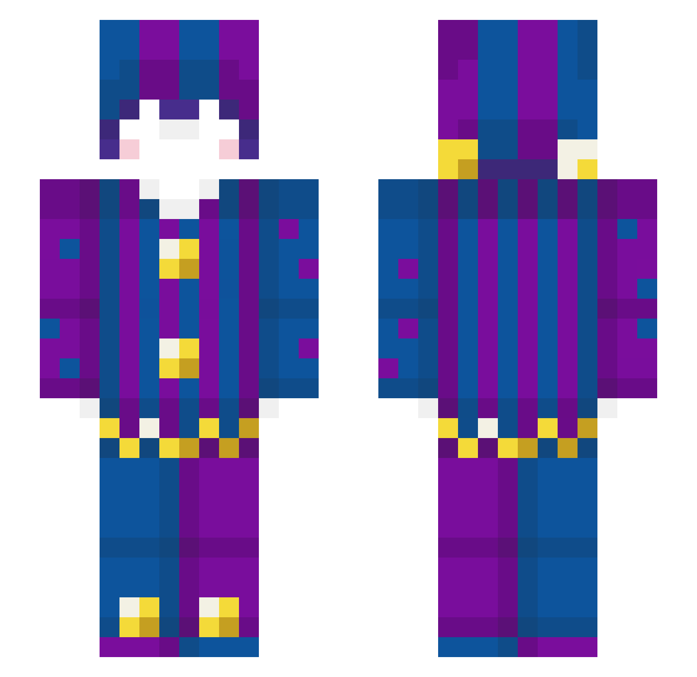 Kyoukiii Minecraft skin, front and back view