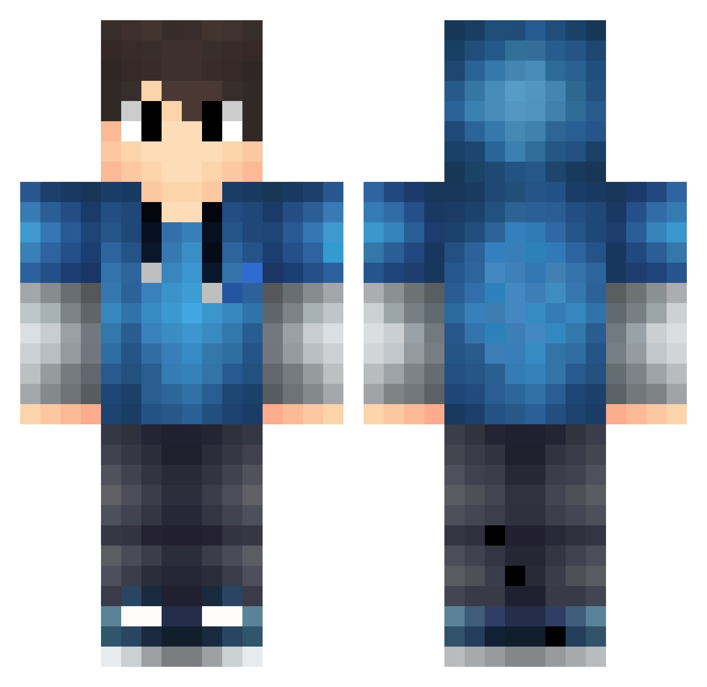 Takotarou55354 Minecraft skin, front and back view