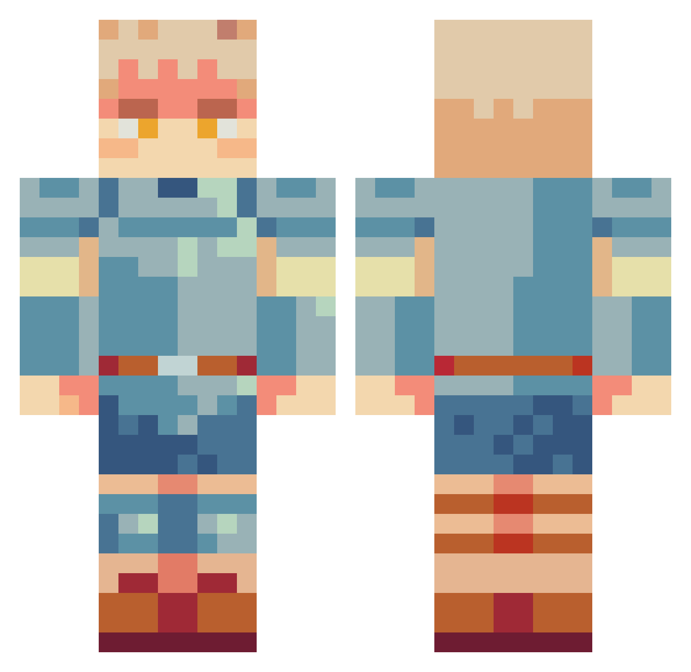 kaaaaii Minecraft skin, front and back view