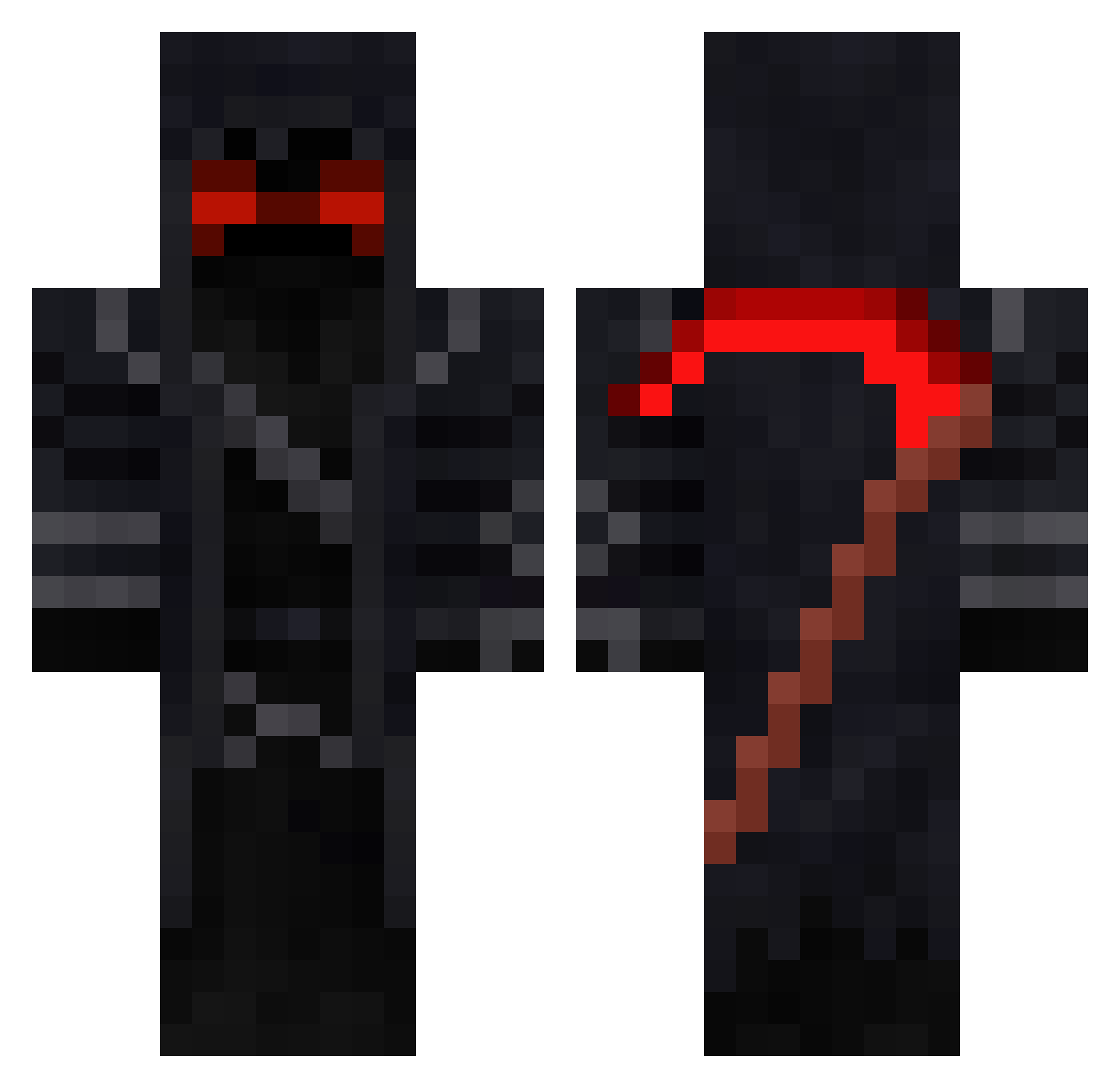 Senn1ght Minecraft skin, front and back view