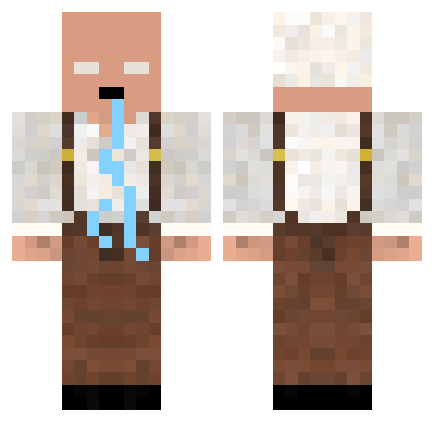 Refound Minecraft skin, front and back view
