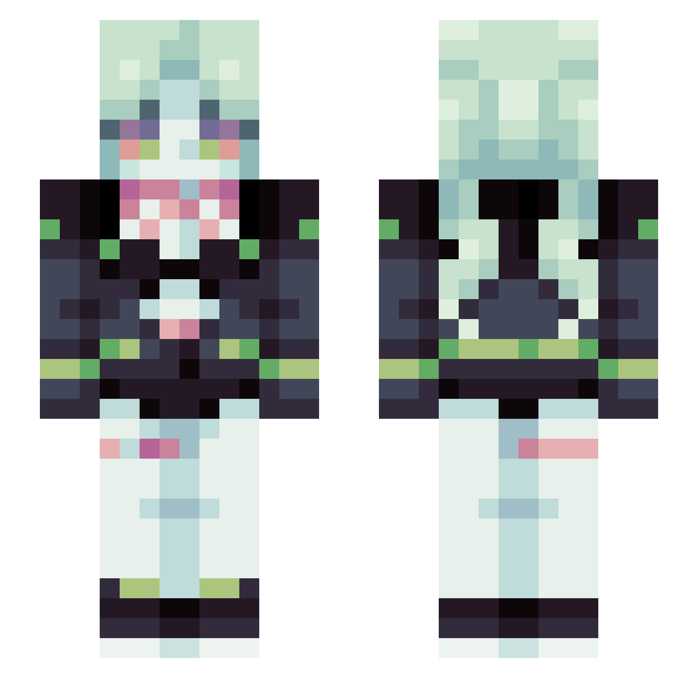 DOHA810s Minecraft skin, front and back view