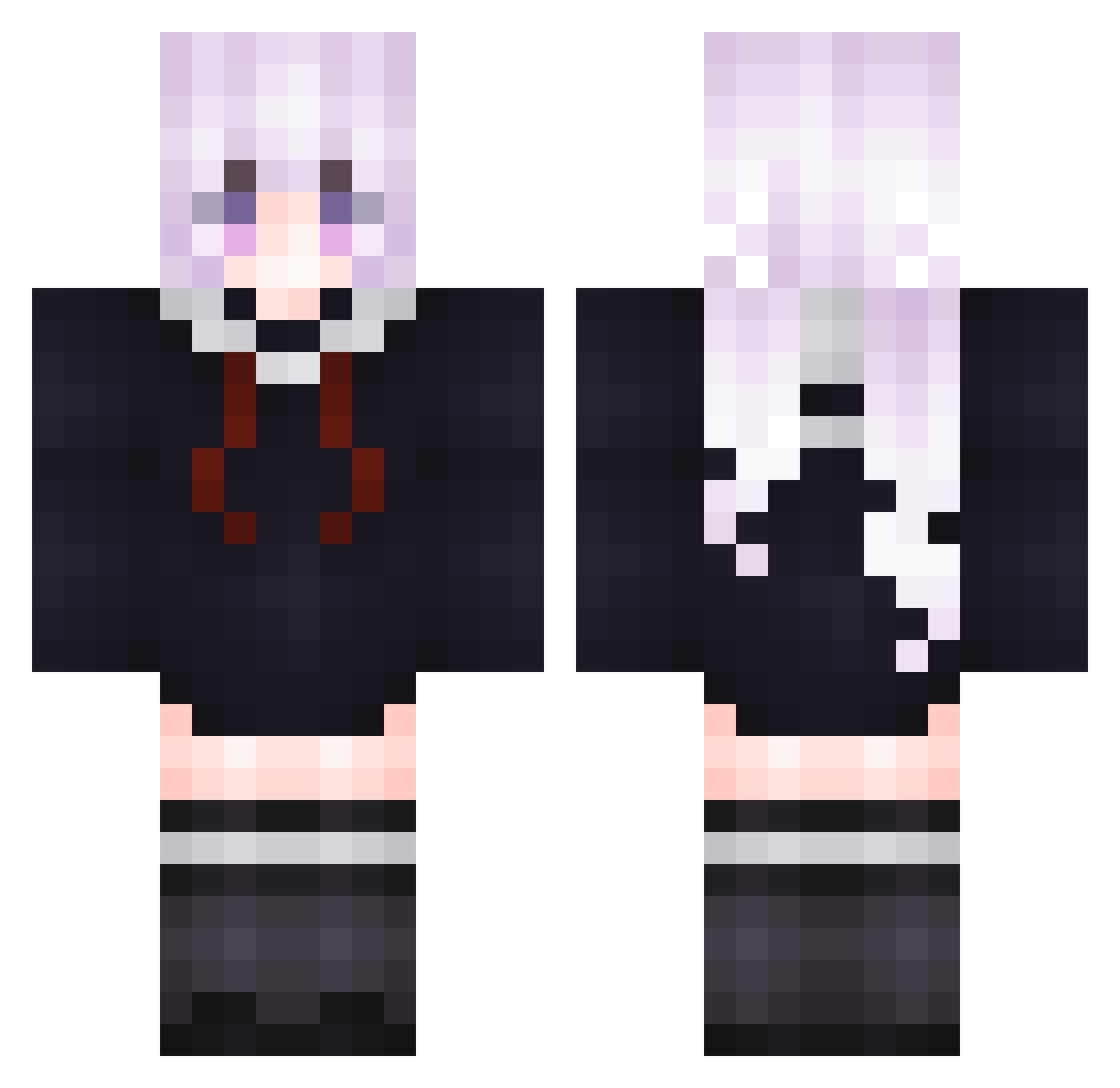 Continue Minecraft skin, front and back view