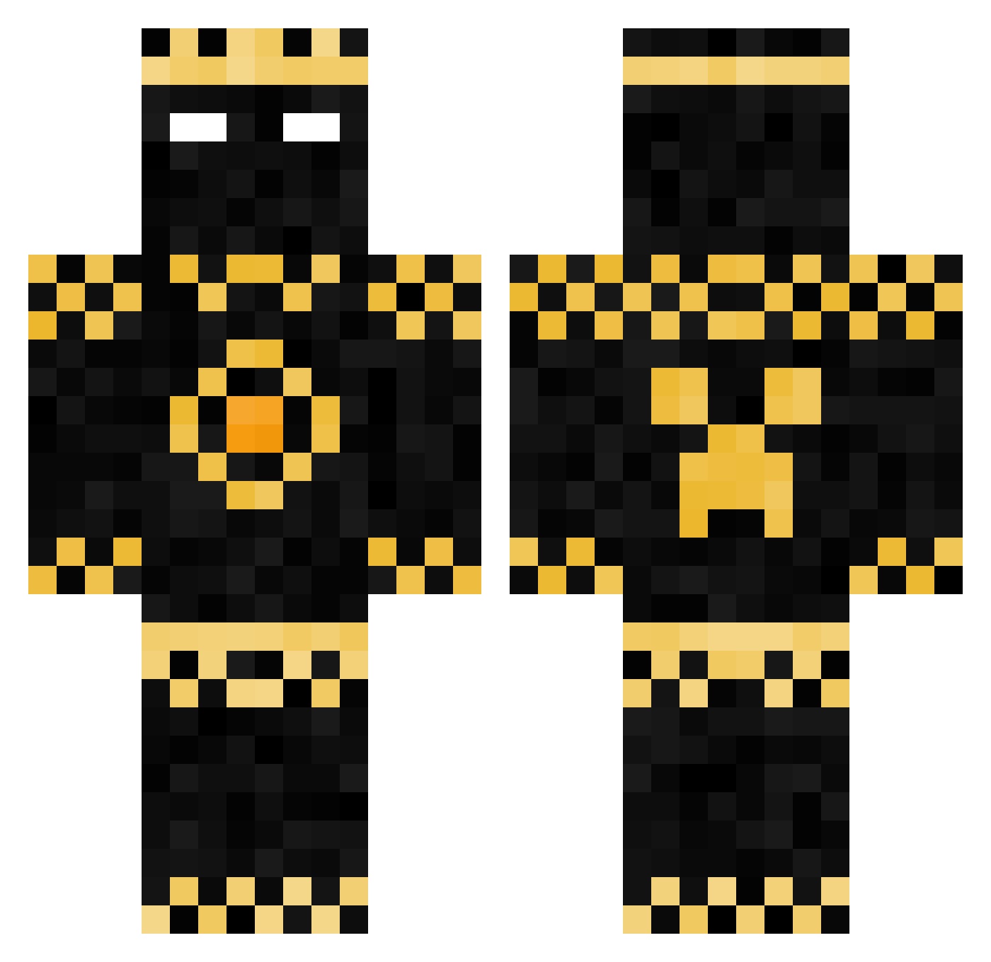 Jerobeam79 Minecraft skin, front and back view