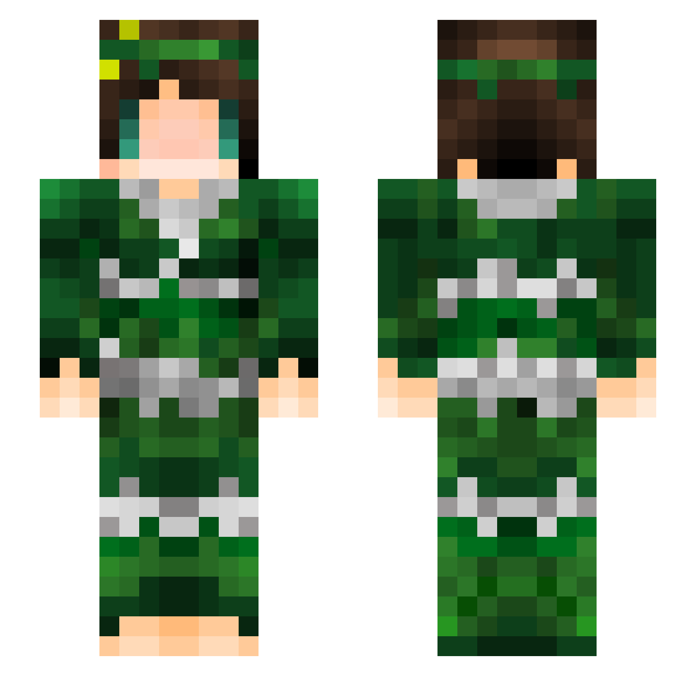 Hansard Minecraft skin, front and back view