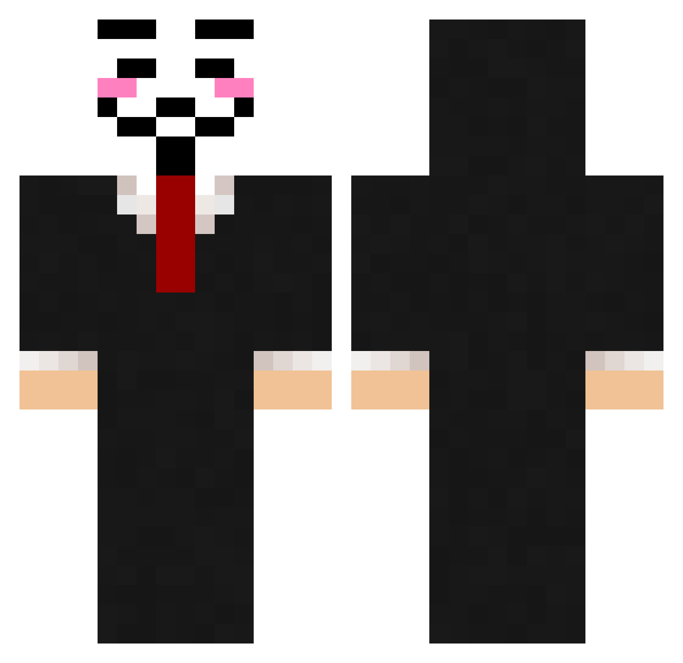 BBCHotline Minecraft skin, front and back view