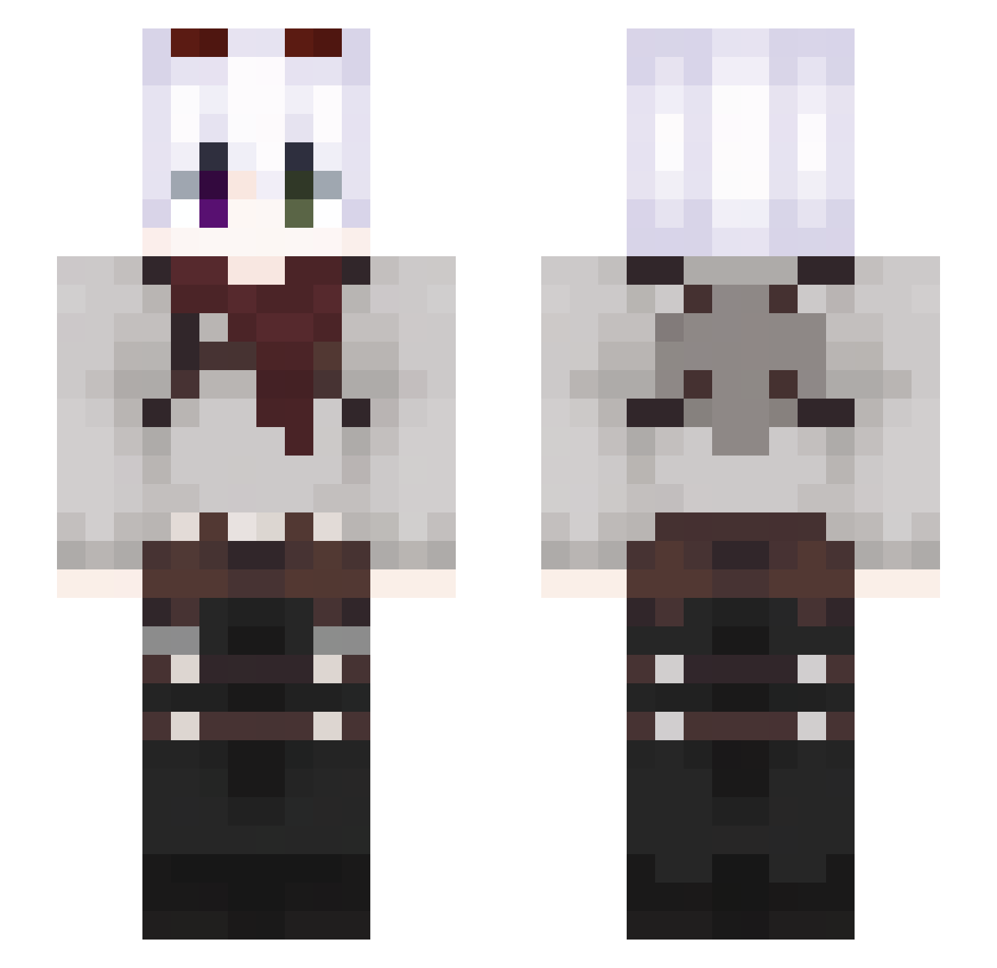 NOIRTARGARYEN Minecraft skin, front and back view
