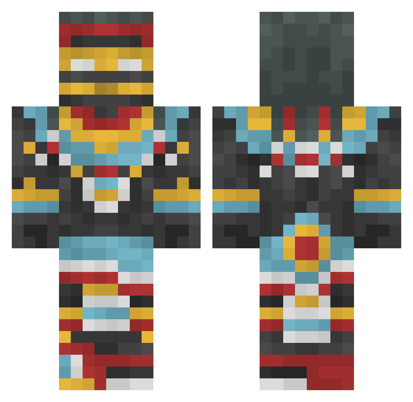 Yallan Minecraft skin, front and back view