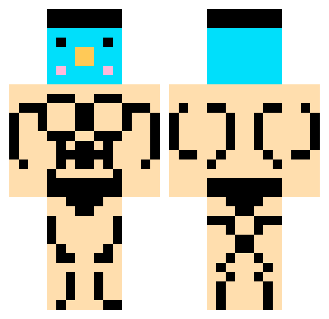 YelloeTheOrange Minecraft skin, front and back view