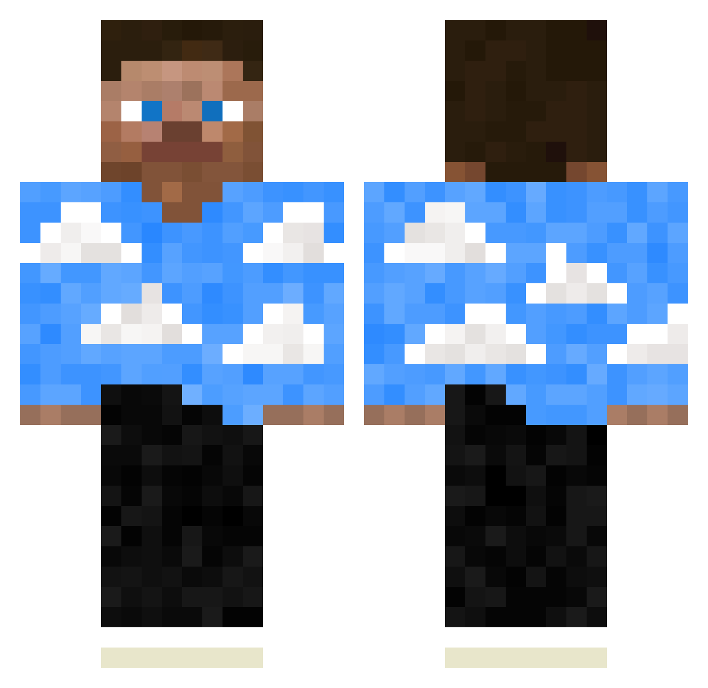 Wheeep Minecraft skin, front and back view