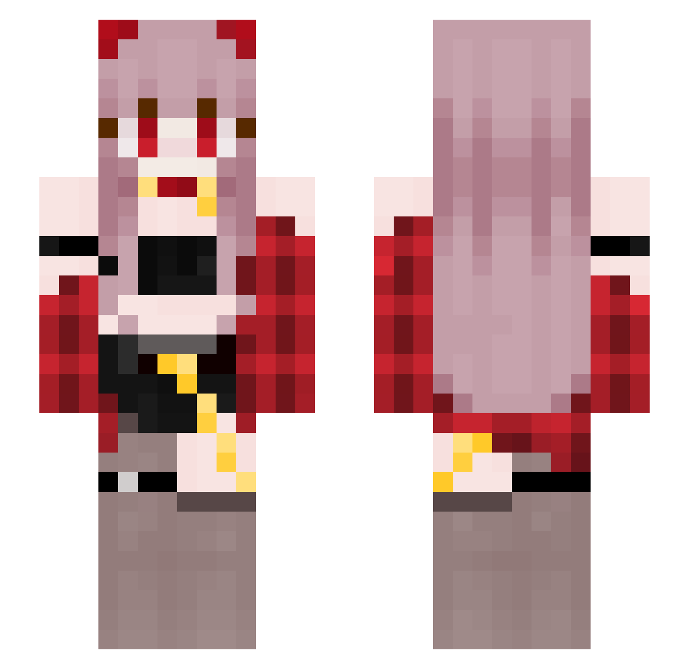 _JessieSammyt_ Minecraft skin, front and back view