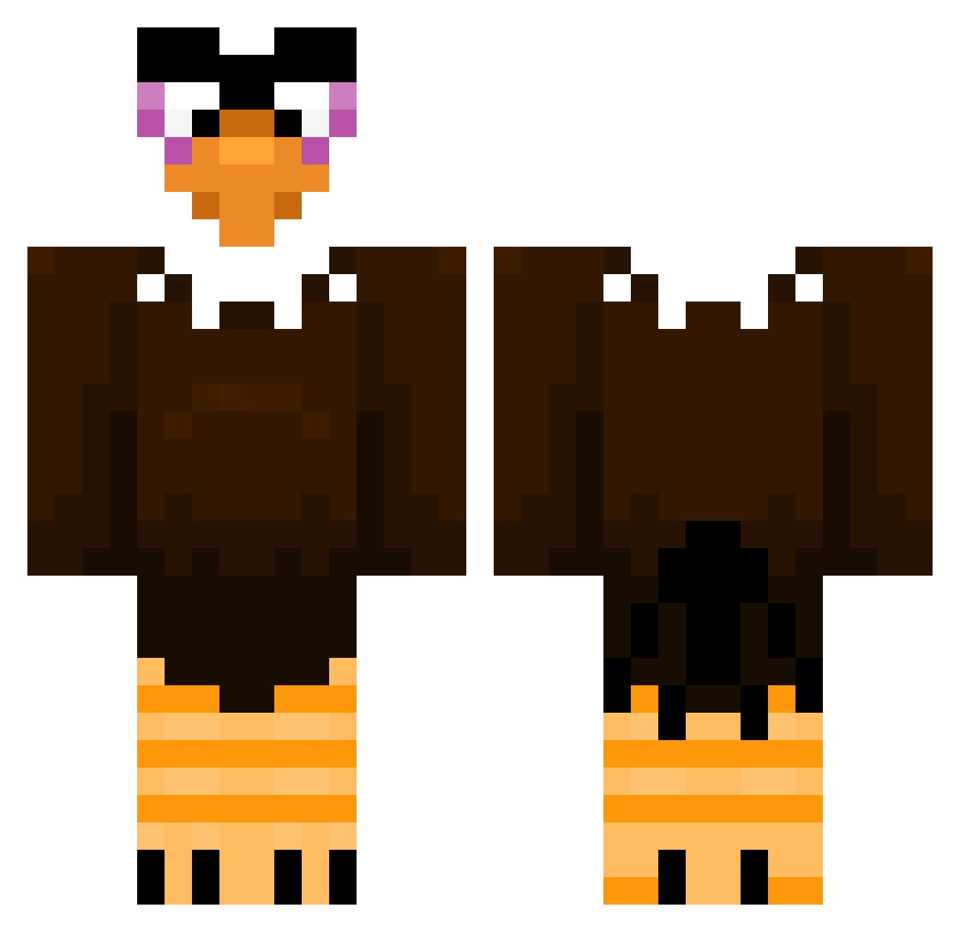 Klintongaming Minecraft skin, front and back view