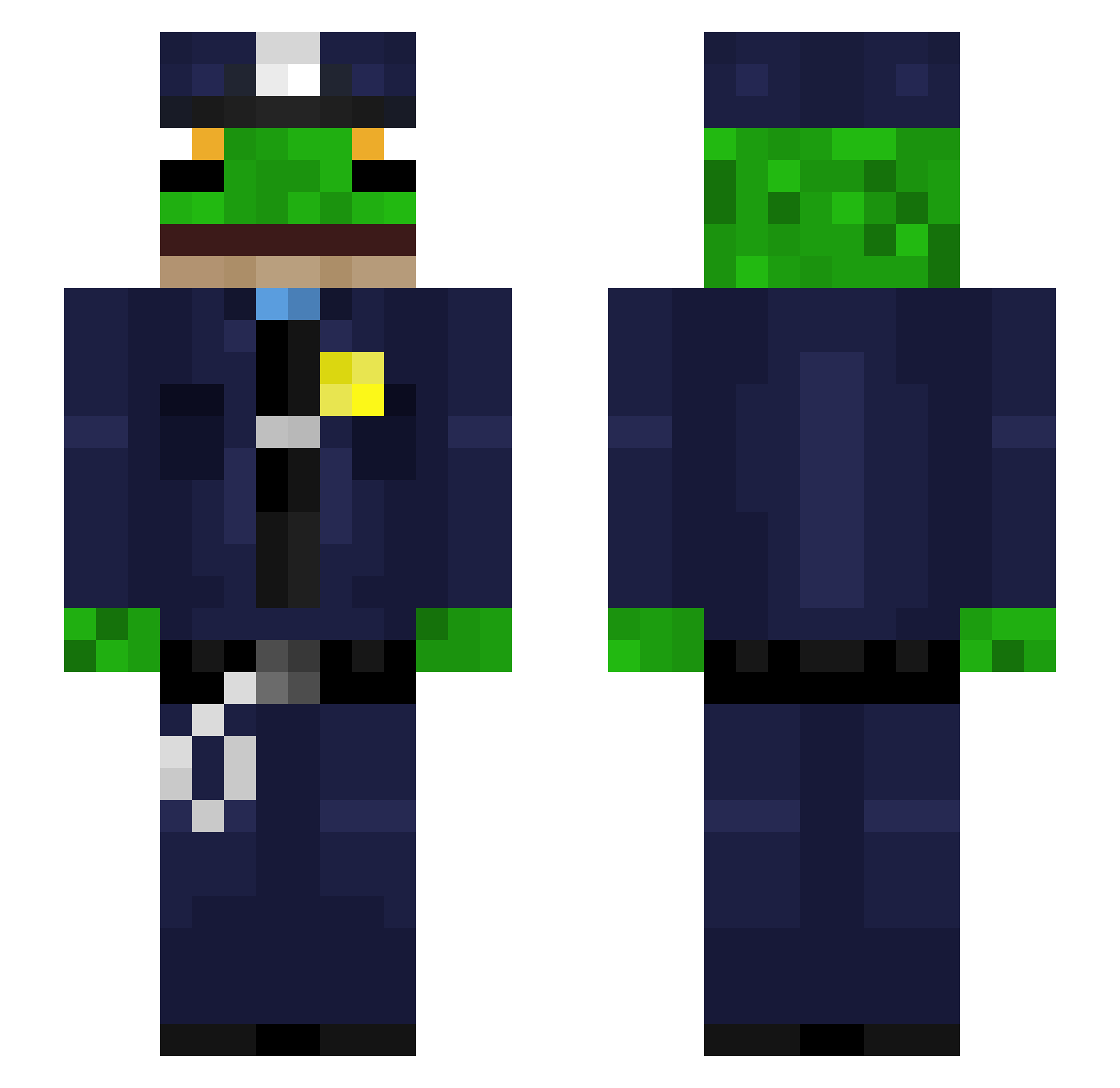 Quba_cz Minecraft skin, front and back view