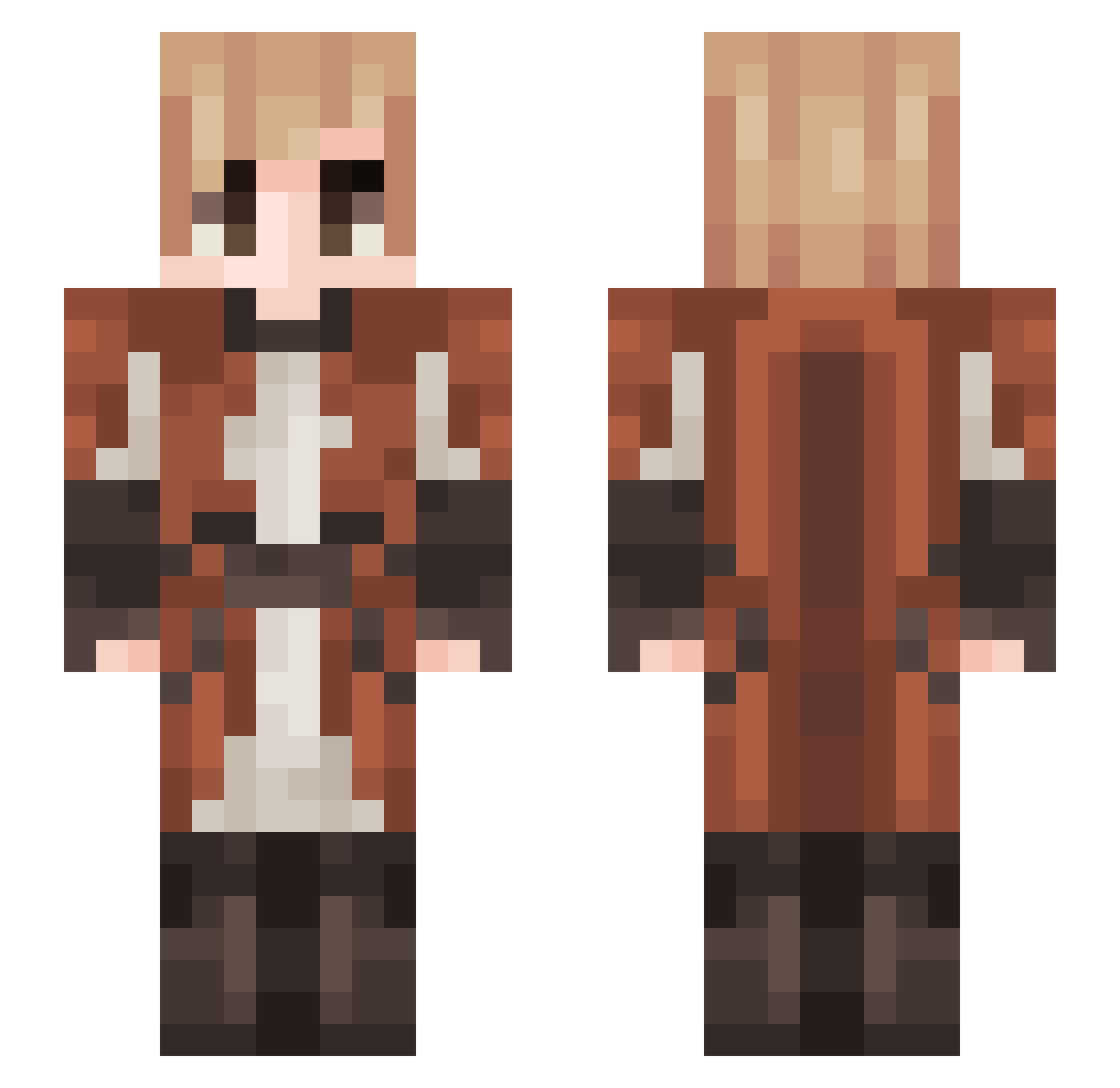 Castayneadaksdjk Minecraft skin, front and back view