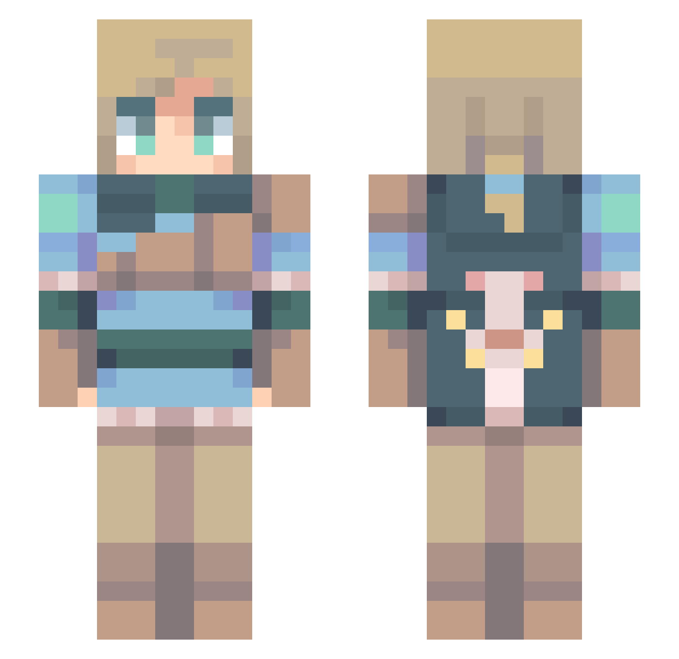 CaitoXV Minecraft skin, front and back view