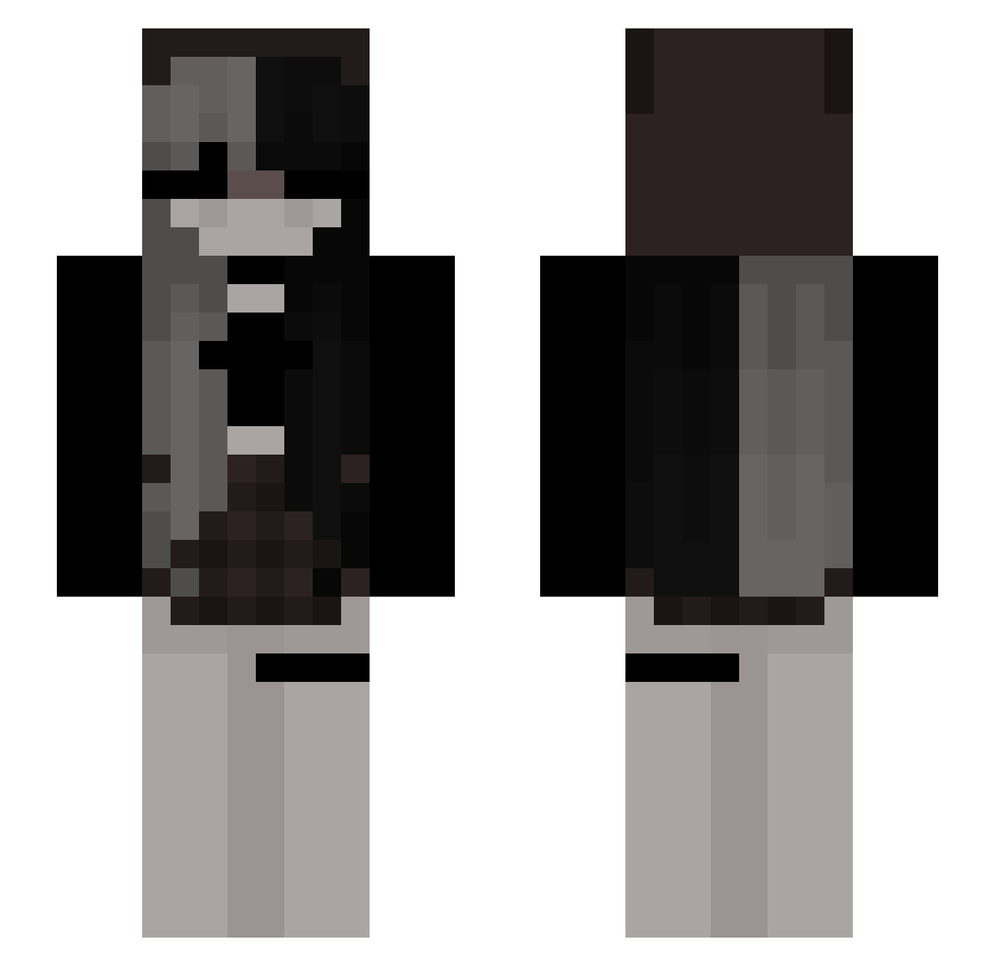 rip_kanna Minecraft skin, front and back view