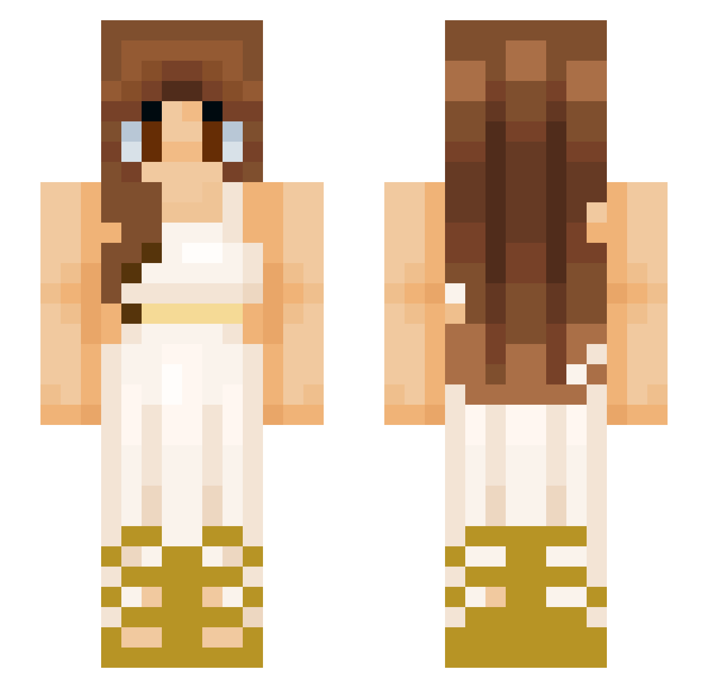 Athena2310 Minecraft skin, front and back view