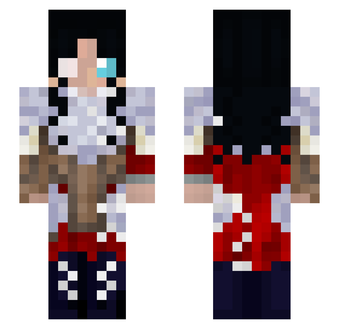 Finnysobsession Minecraft skin, front and back view