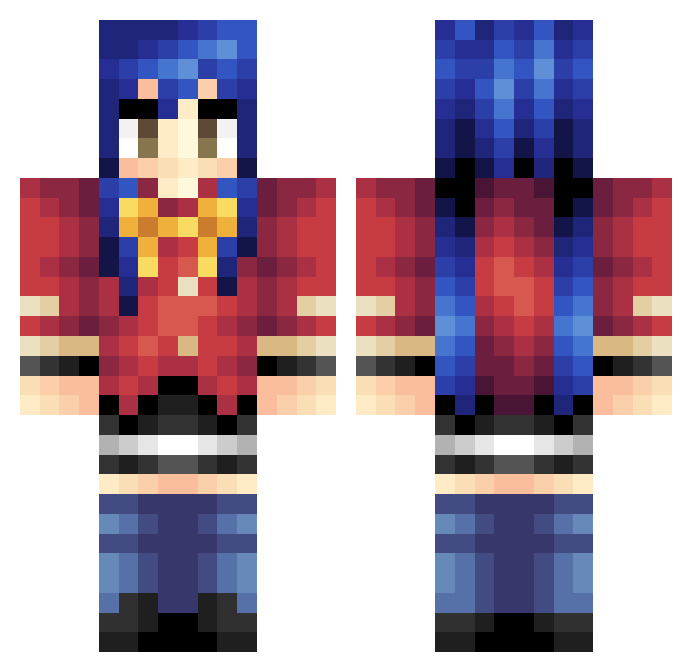 concher Minecraft skin, front and back view