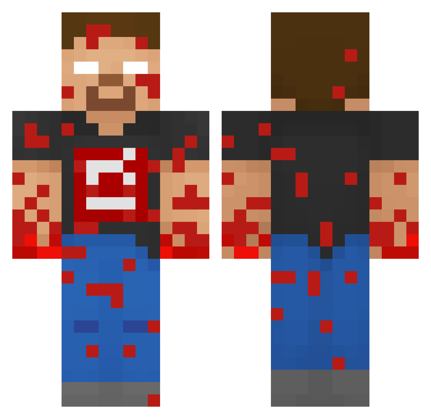ShadowCrafter37 Minecraft skin, front and back view