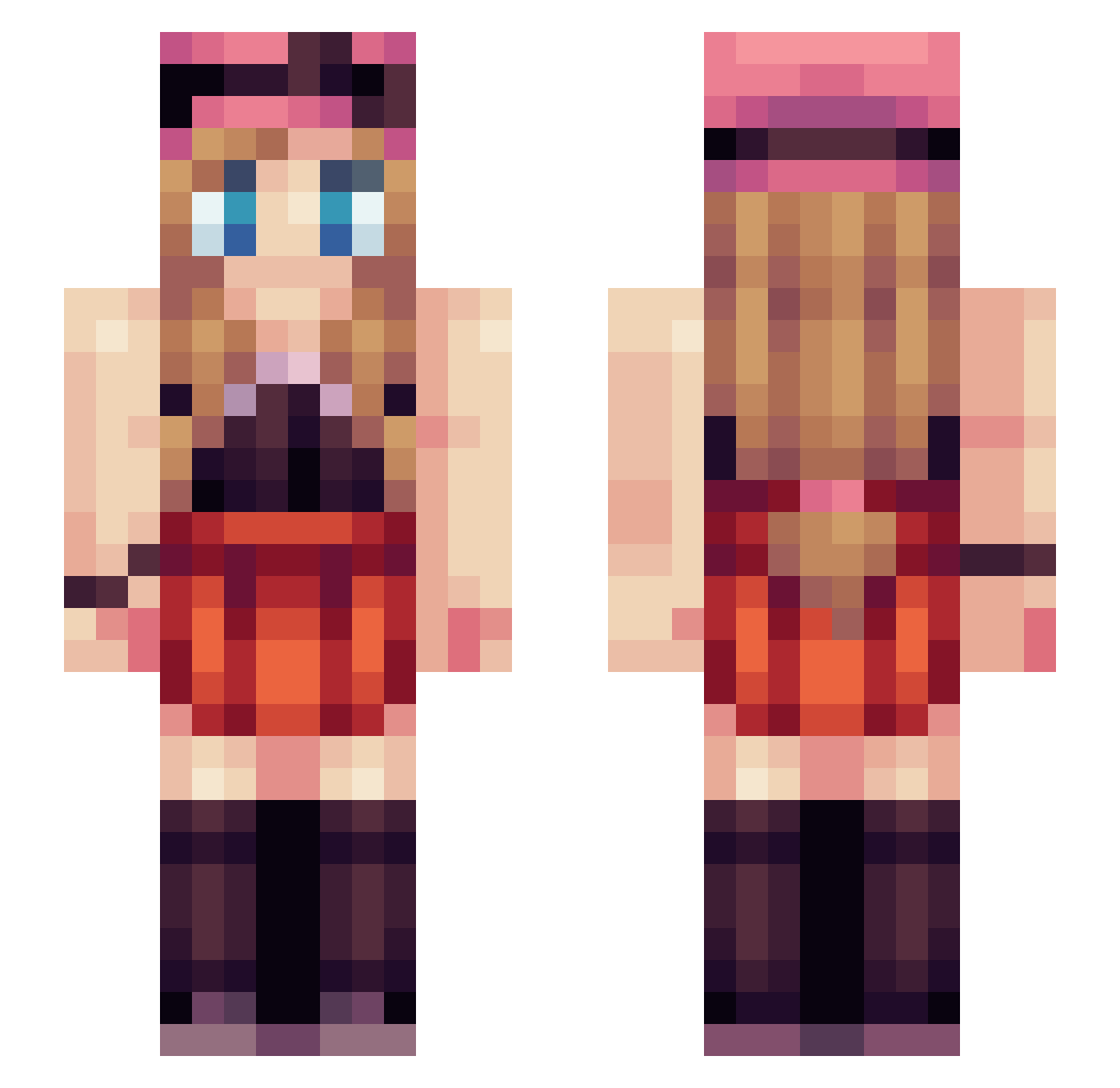 lonesnowflower Minecraft skin, front and back view