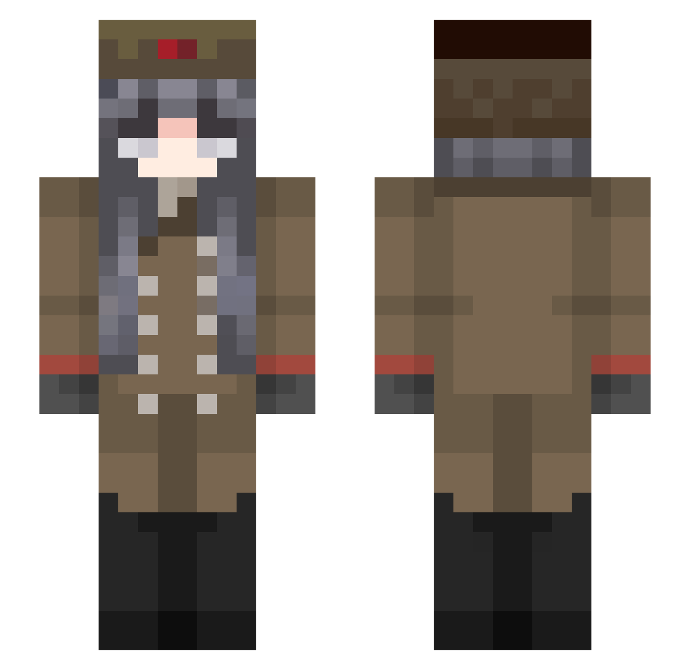 Kaktus252 Minecraft skin, front and back view