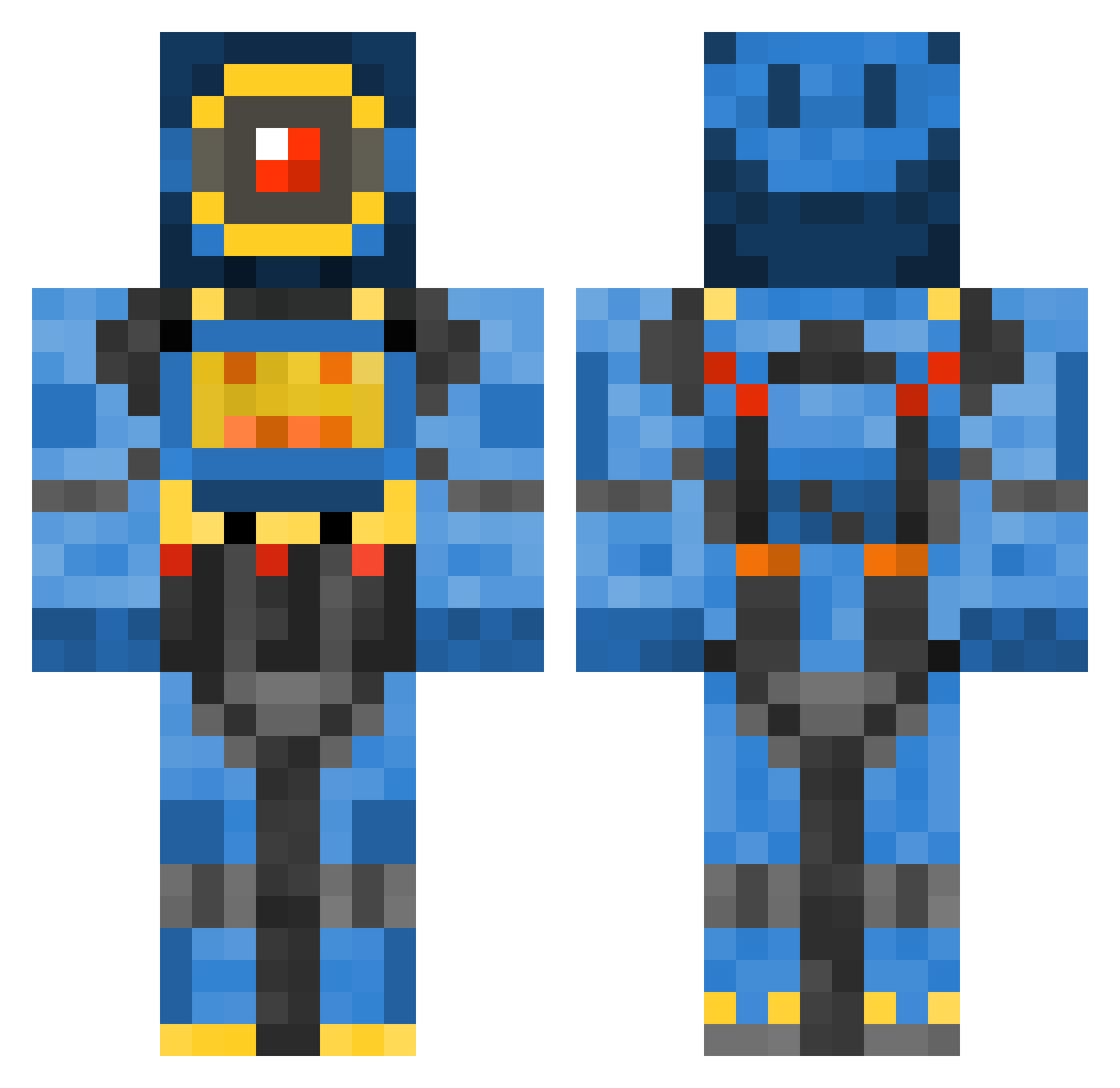Jilmear Minecraft skin, front and back view
