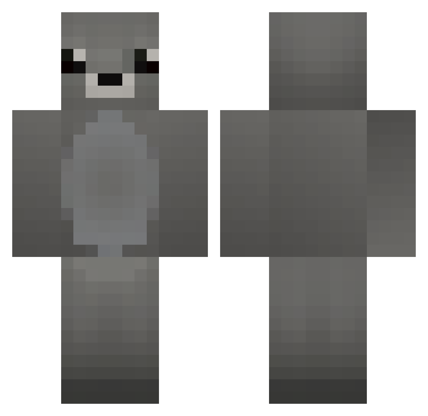 FoppaDos Minecraft skin, front and back view