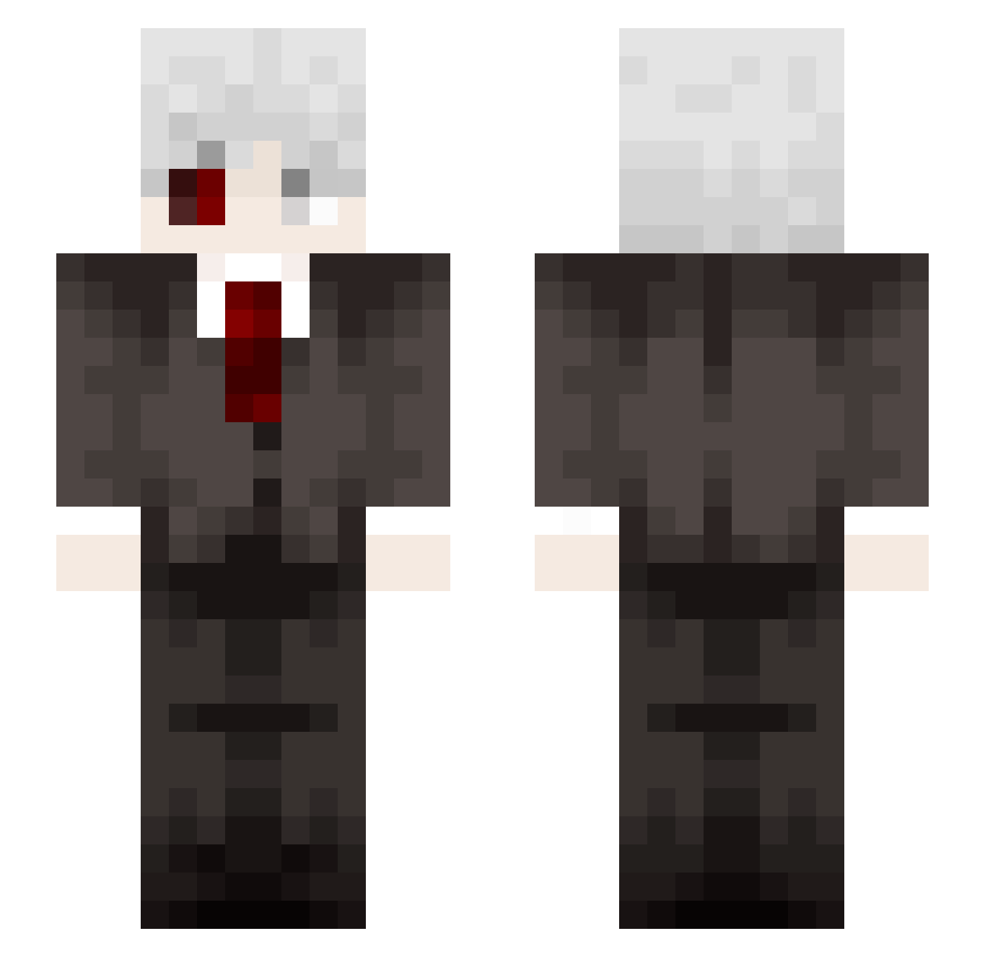 Sweatting Minecraft skin, front and back view