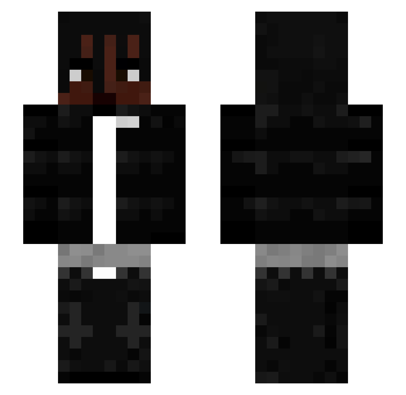 MarrCartier Minecraft skin, front and back view