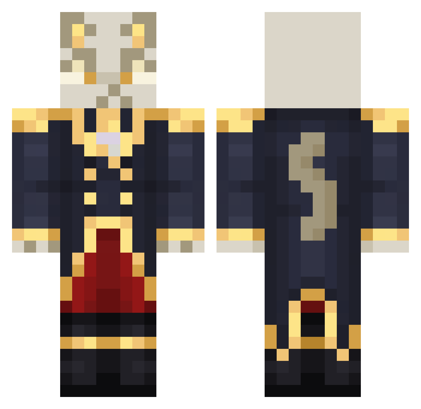 Pr0Vox Minecraft skin, front and back view