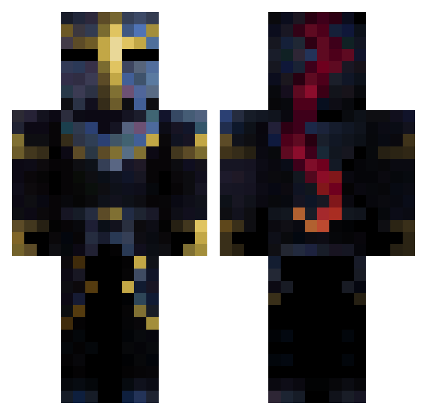 ReaperOfTime Minecraft skin, front and back view
