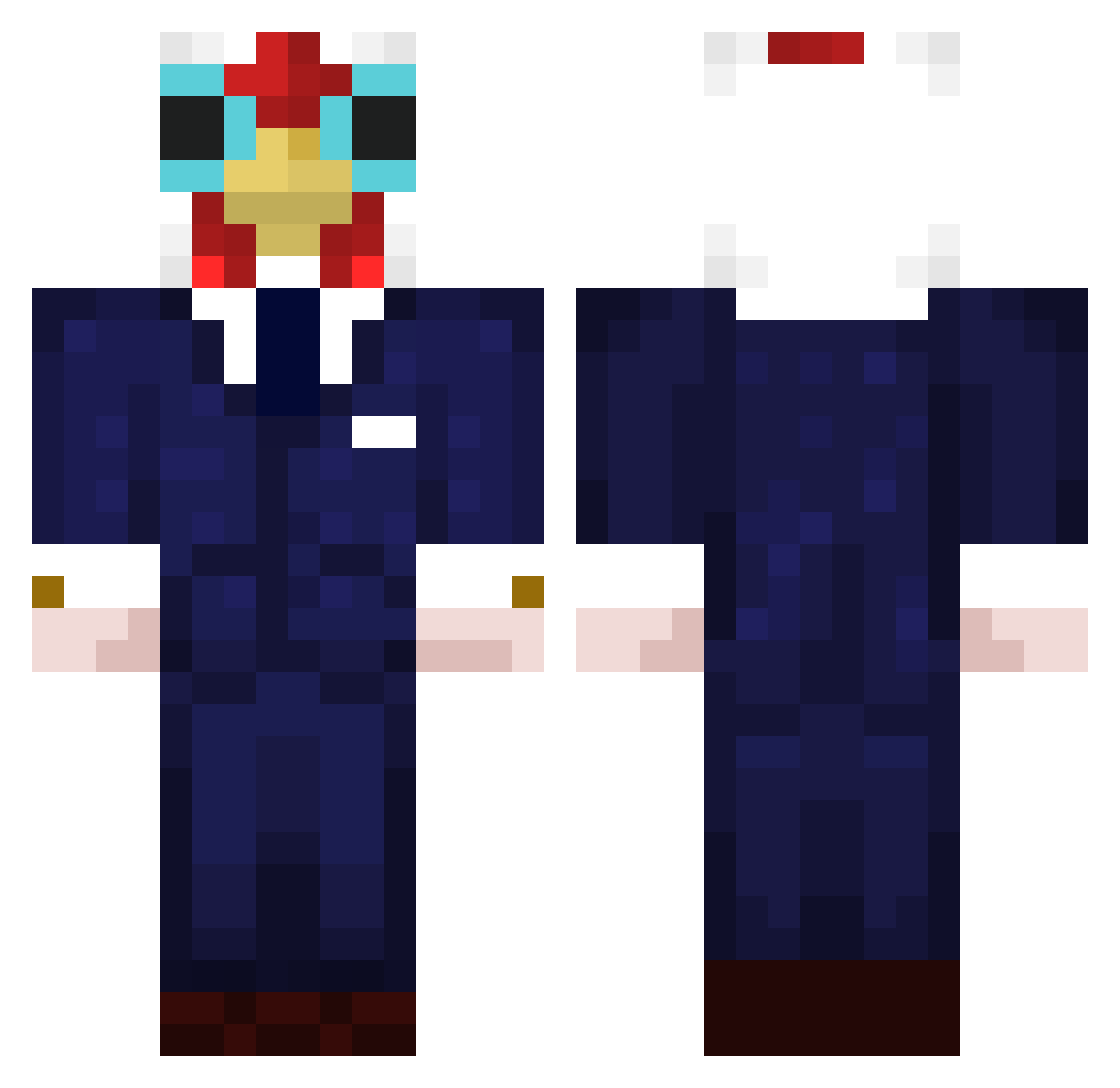 RoosterC88 Minecraft skin, front and back view