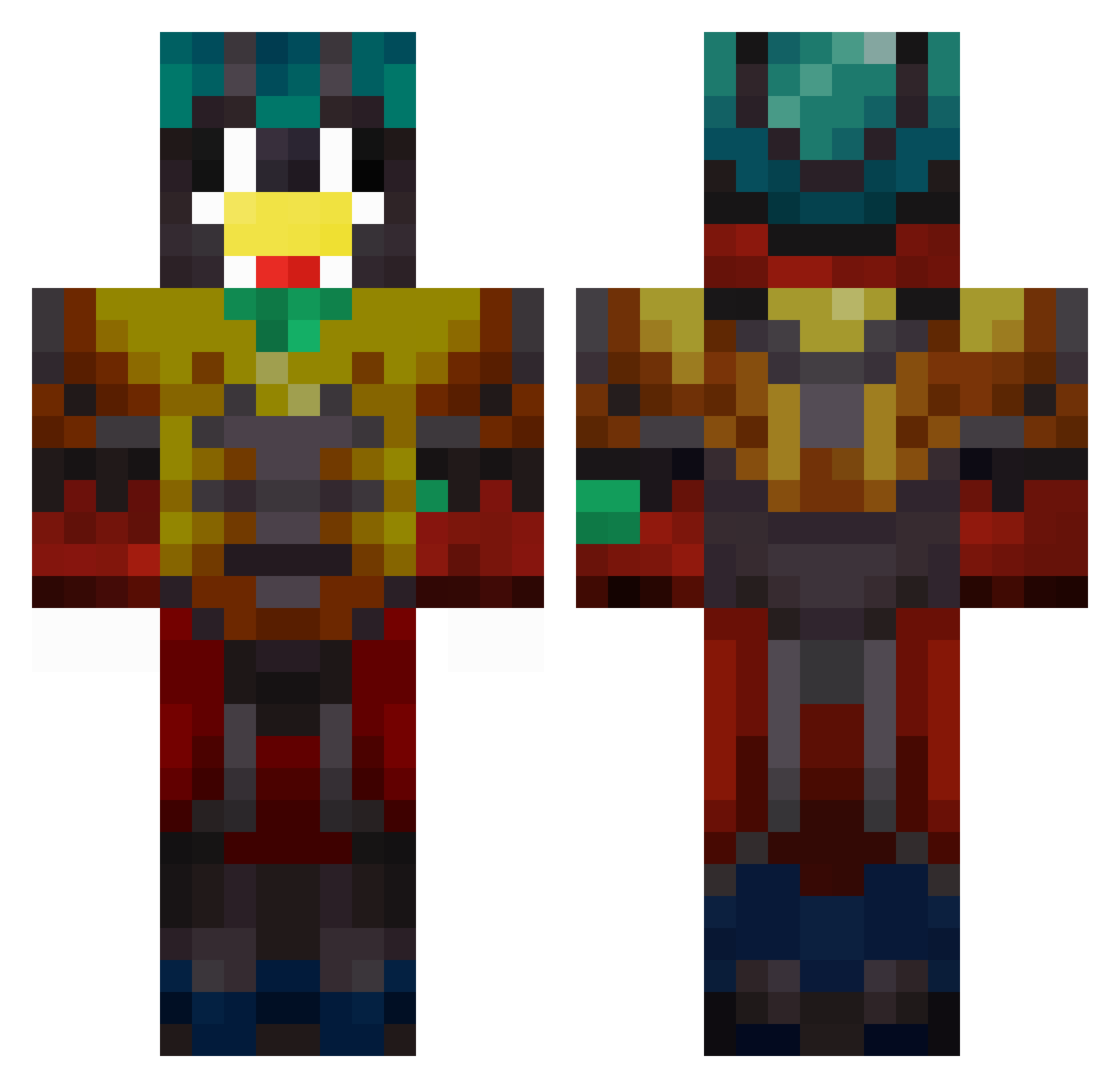 KeiraTARDIS Minecraft skin, front and back view