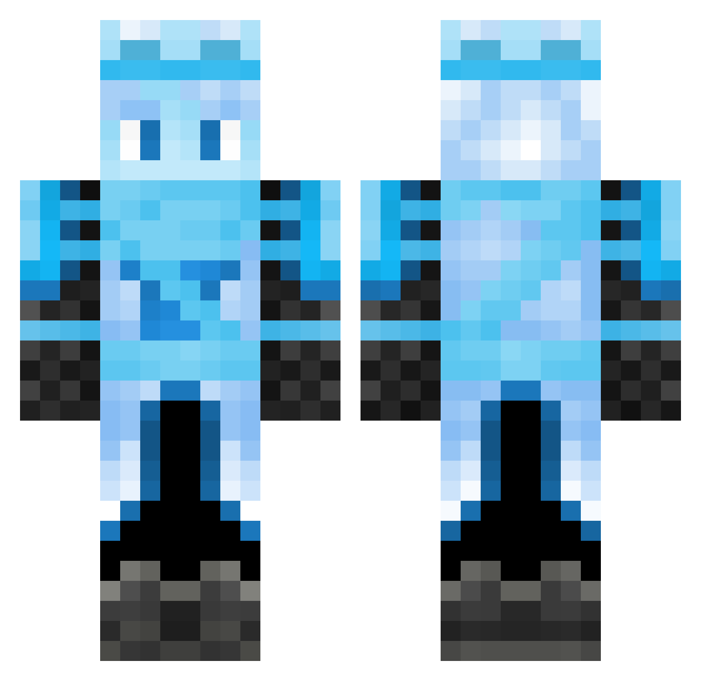 Kriifhlox Minecraft skin, front and back view