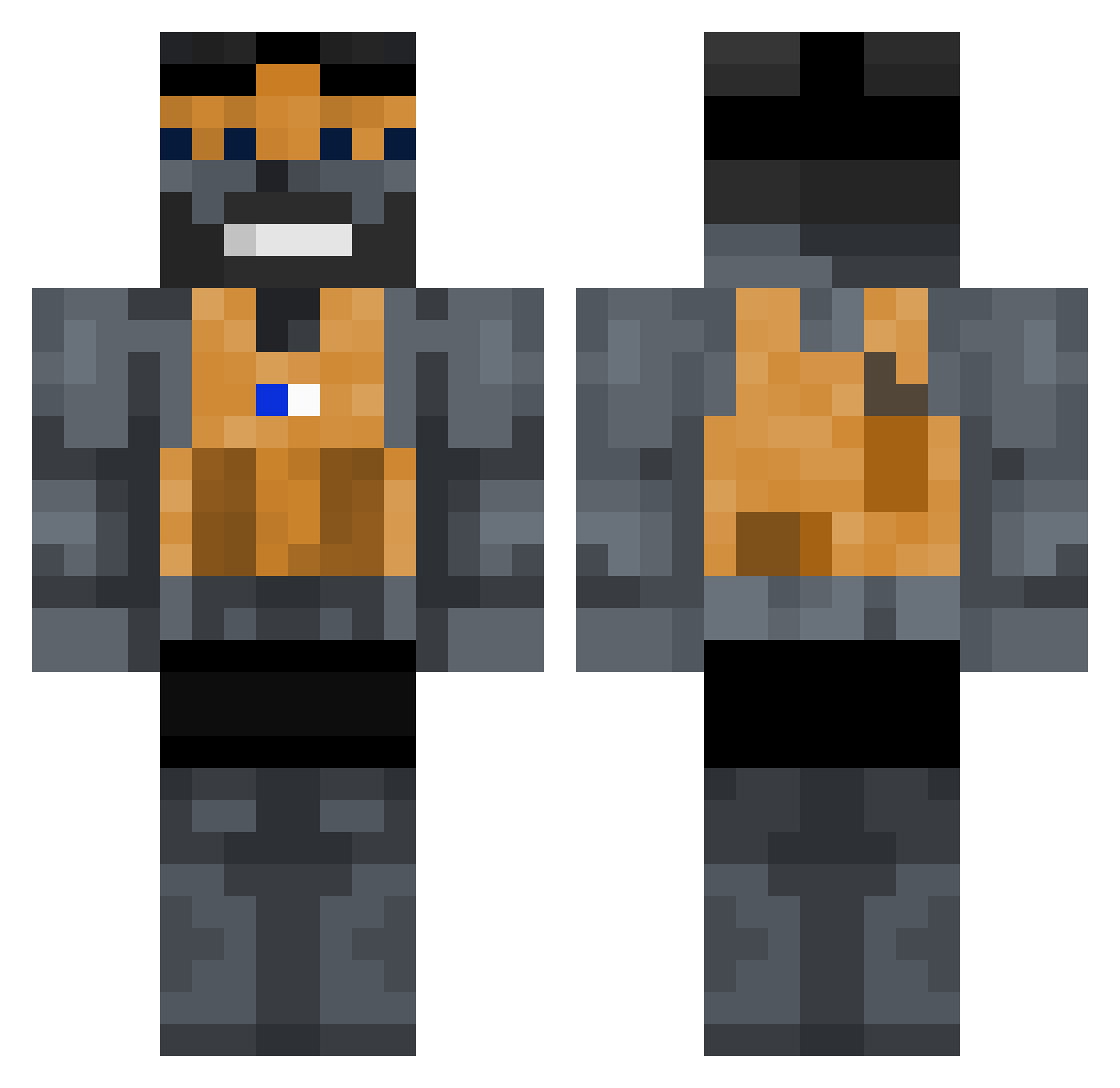 SigmaOperator Minecraft skin, front and back view