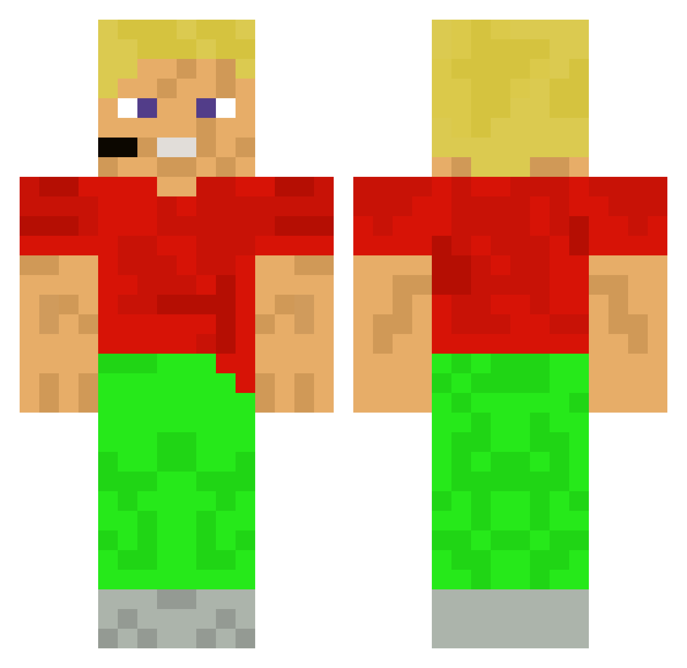 ChristCross Minecraft skin, front and back view