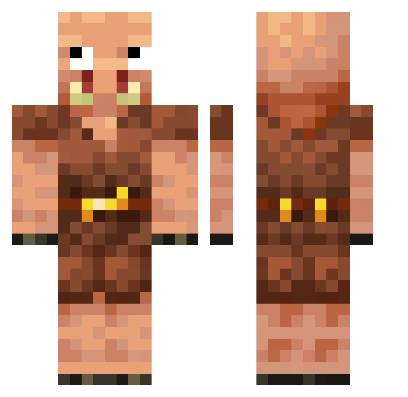 mango3841 Minecraft skin, front and back view