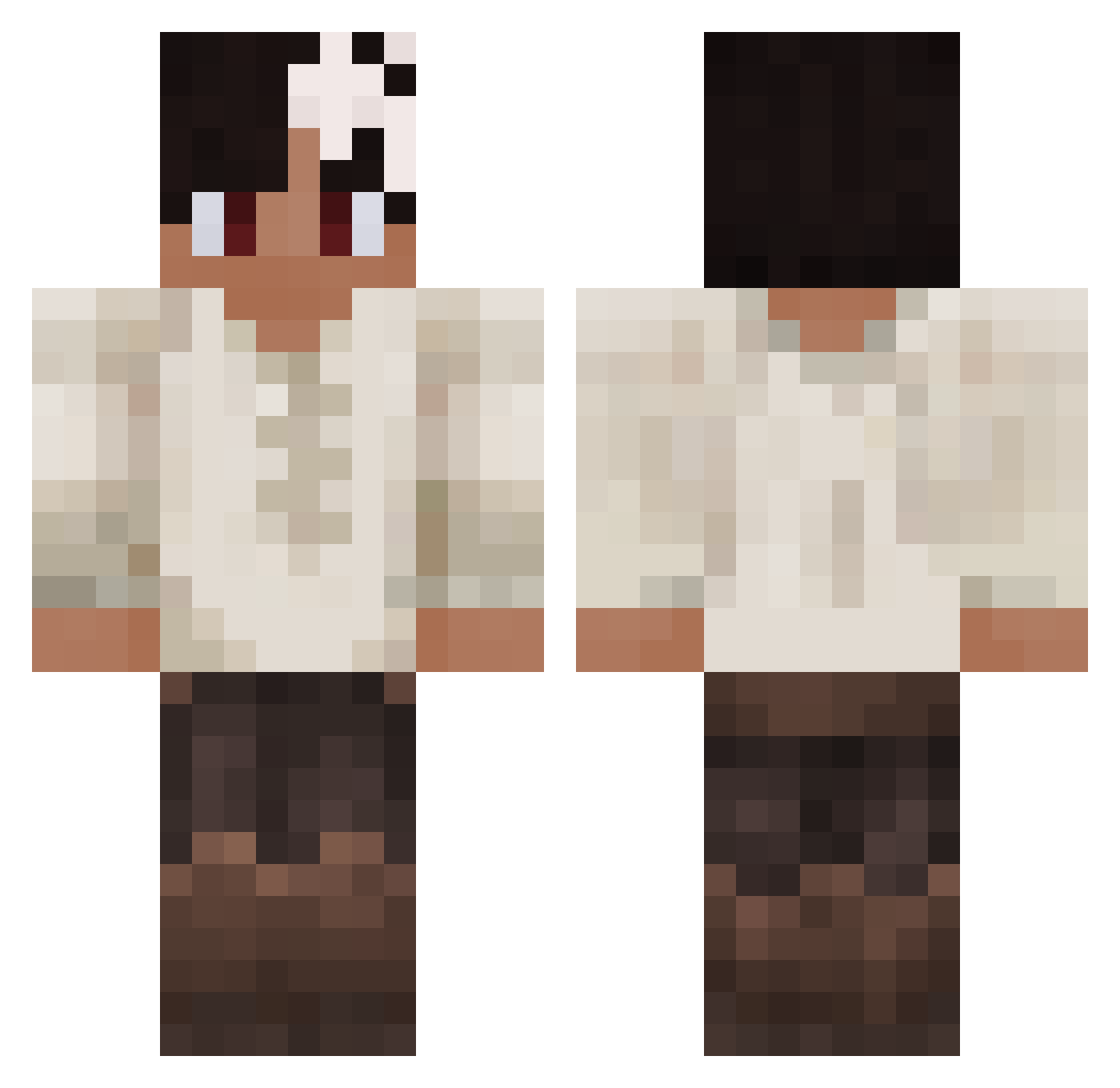YuninOmiope Minecraft skin, front and back view