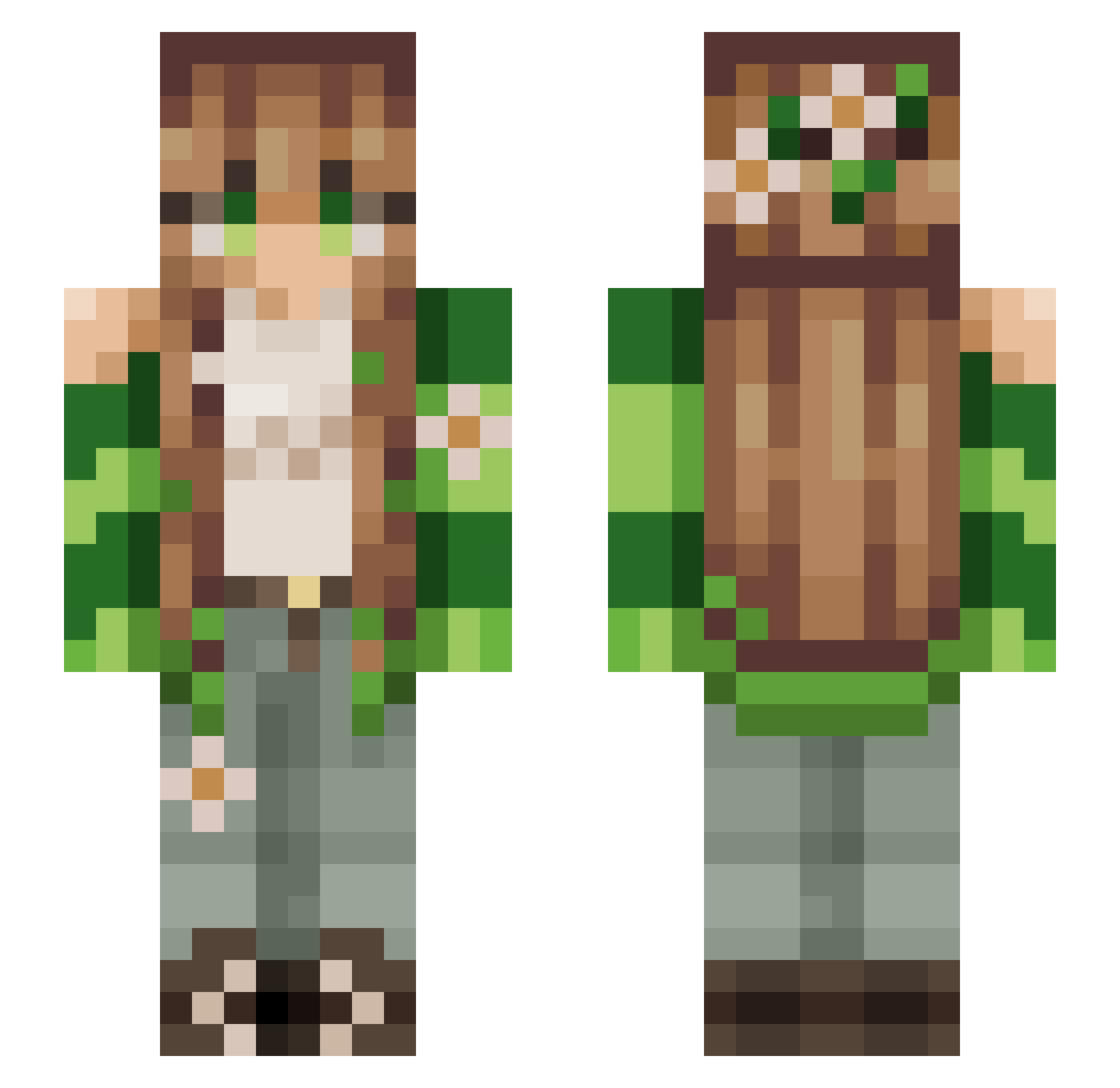 Sophie_Lucia Minecraft skin, front and back view