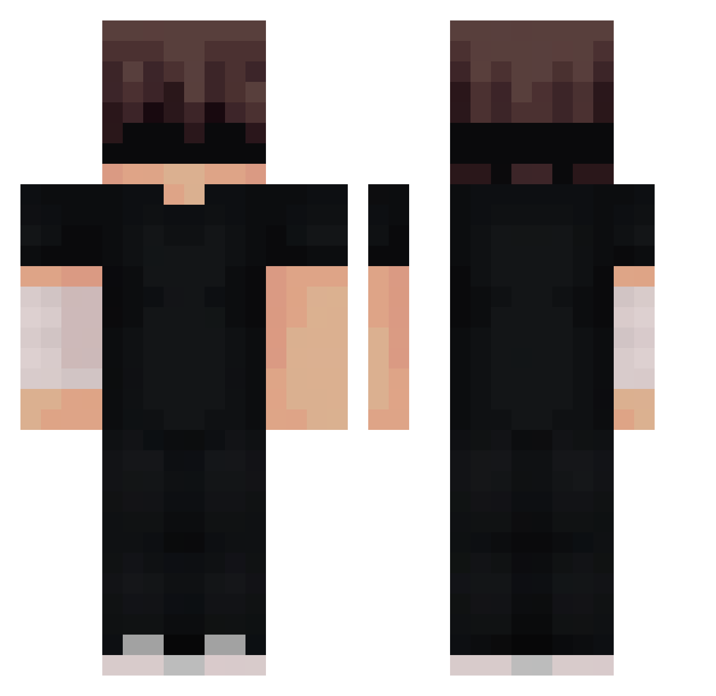 Fenixas Minecraft skin, front and back view