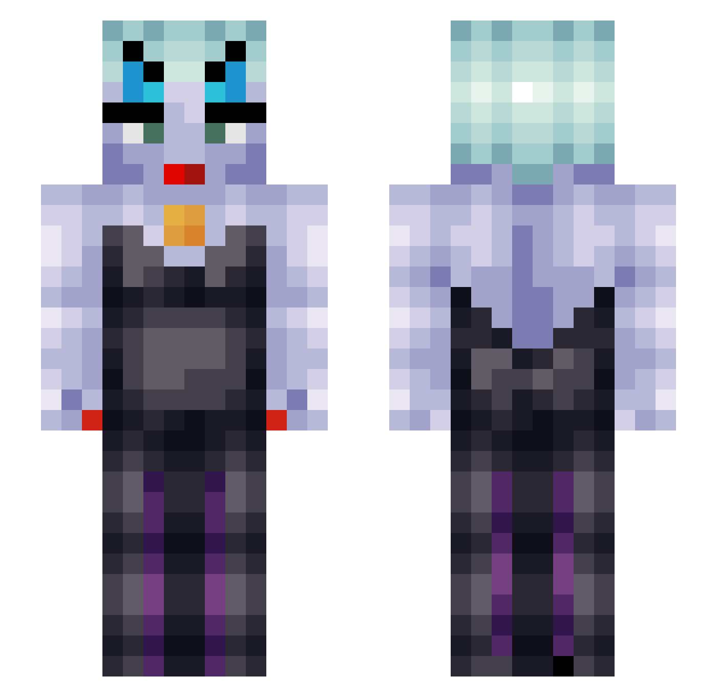vinafuls Minecraft skin, front and back view