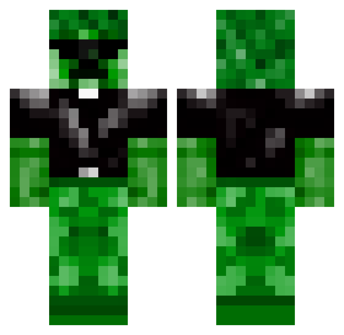 Prev Minecraft skin, front and back view