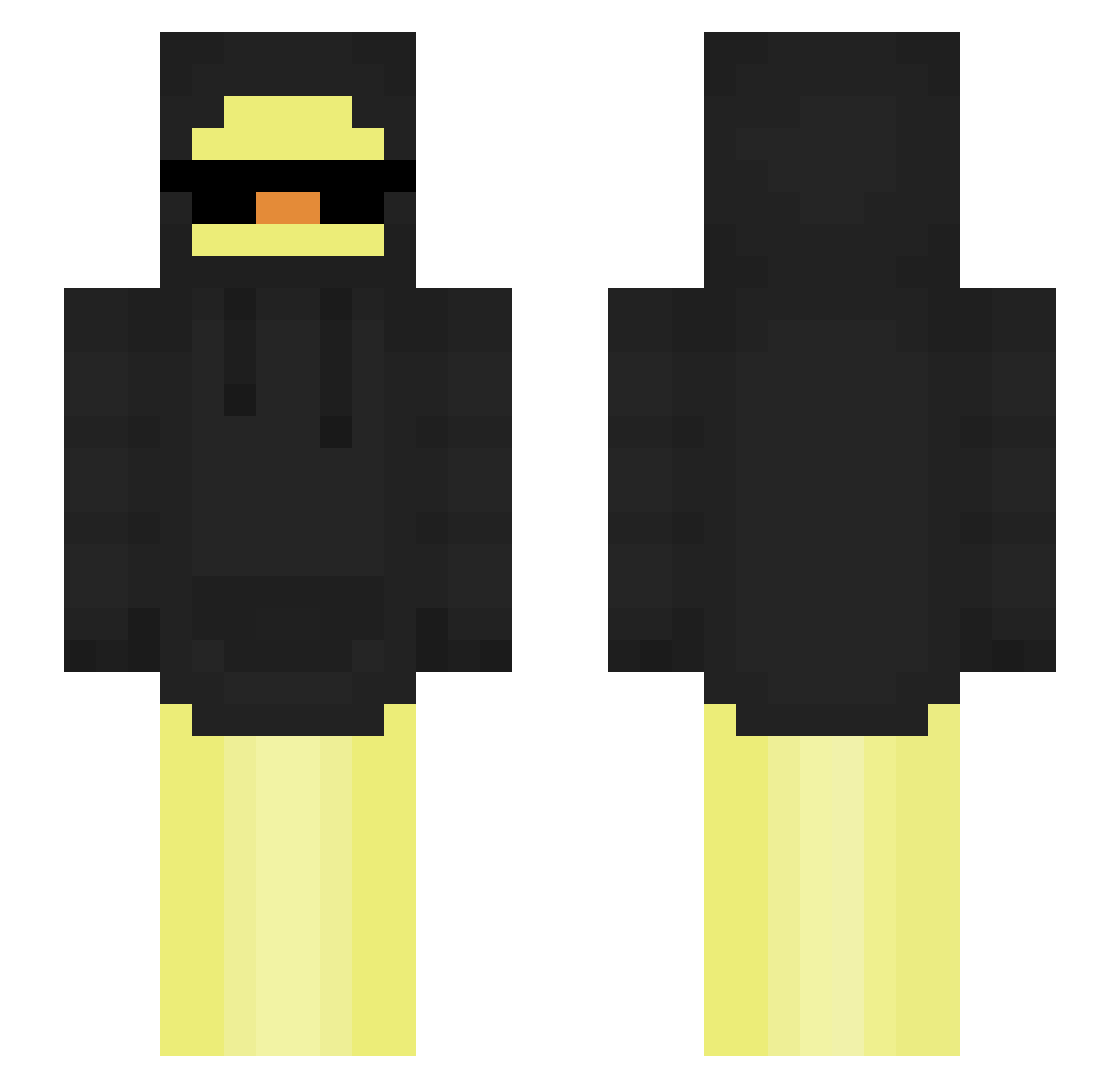 minifoussa Minecraft skin, front and back view