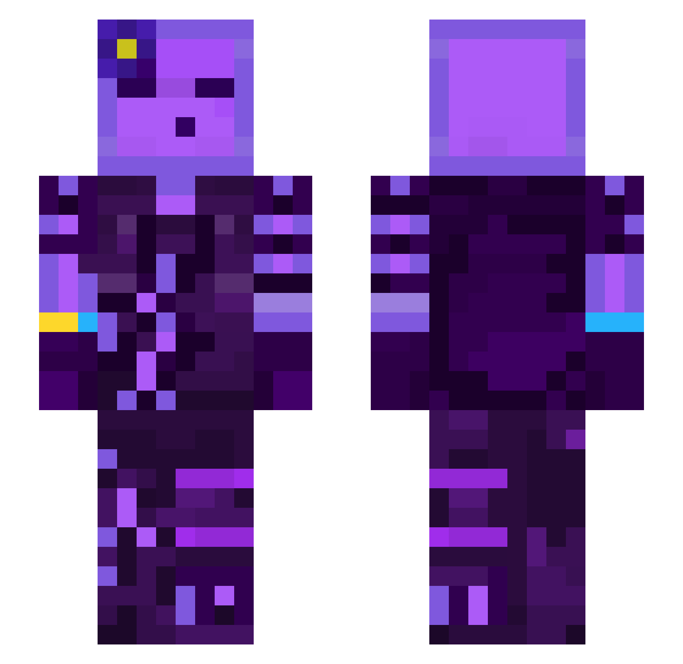 redchannel111 Minecraft skin, front and back view