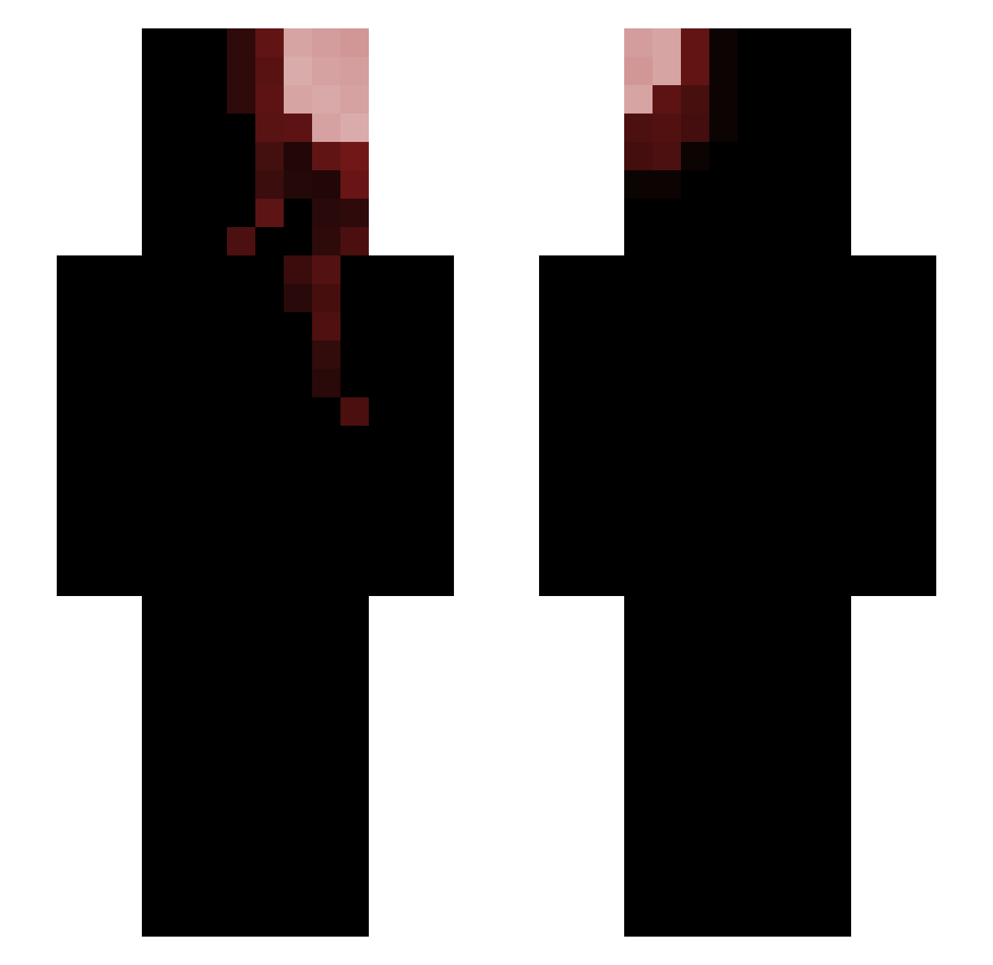 skullpiercee Minecraft skin, front and back view
