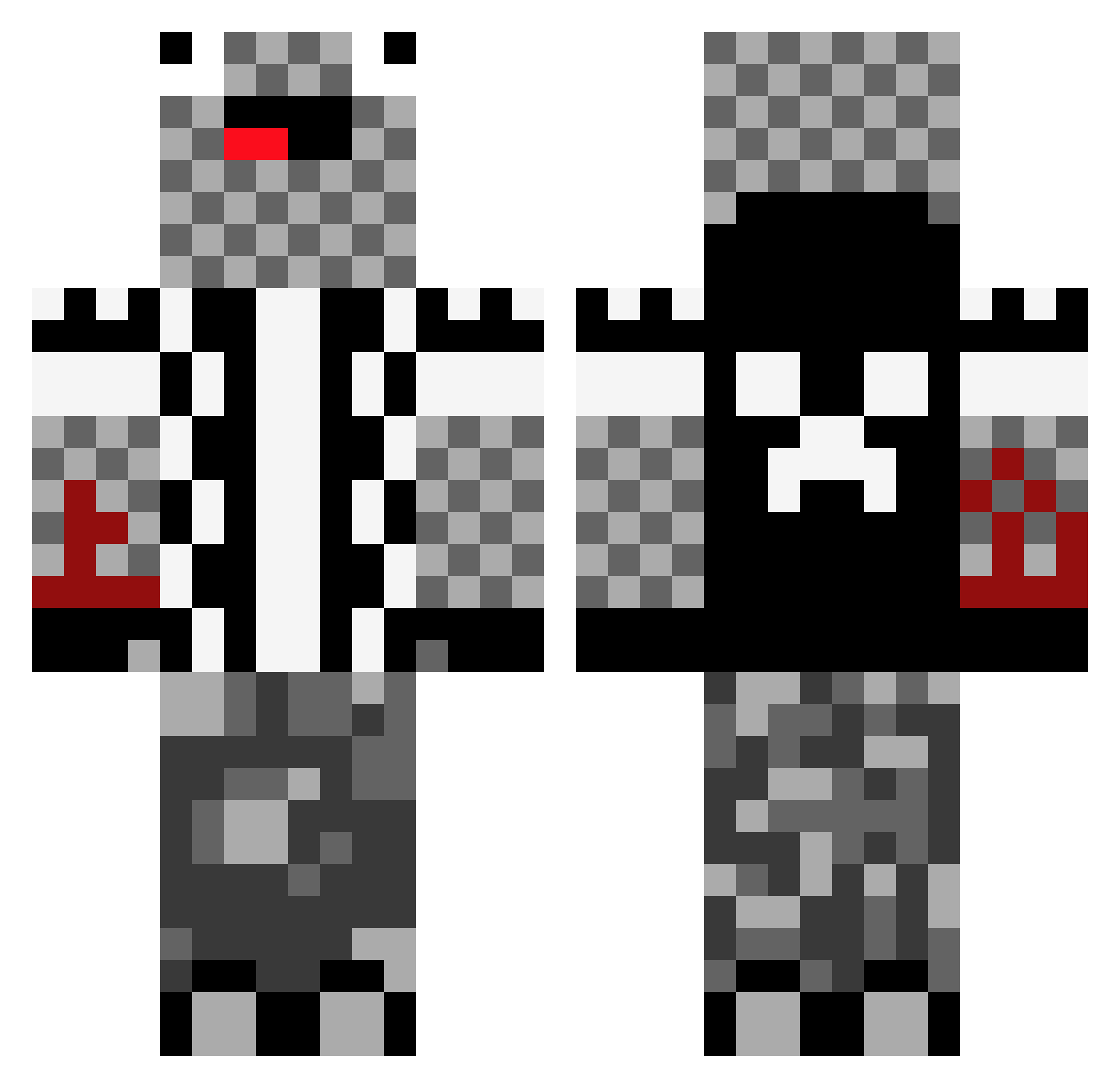 XTheCreeperX13 Minecraft skin, front and back view