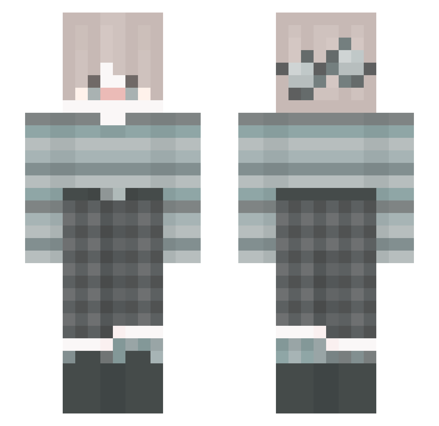 Resta_ Minecraft skin, front and back view