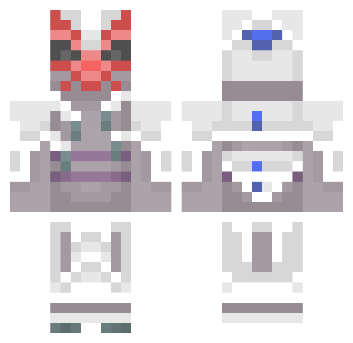 Radinal Minecraft skin, front and back view