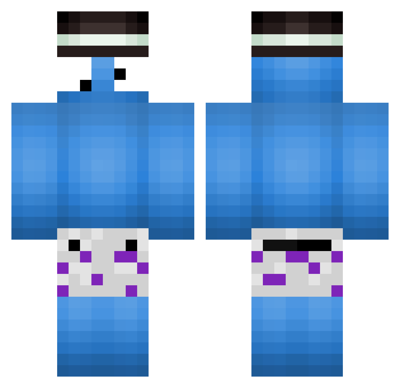 Quarvisek Minecraft skin, front and back view